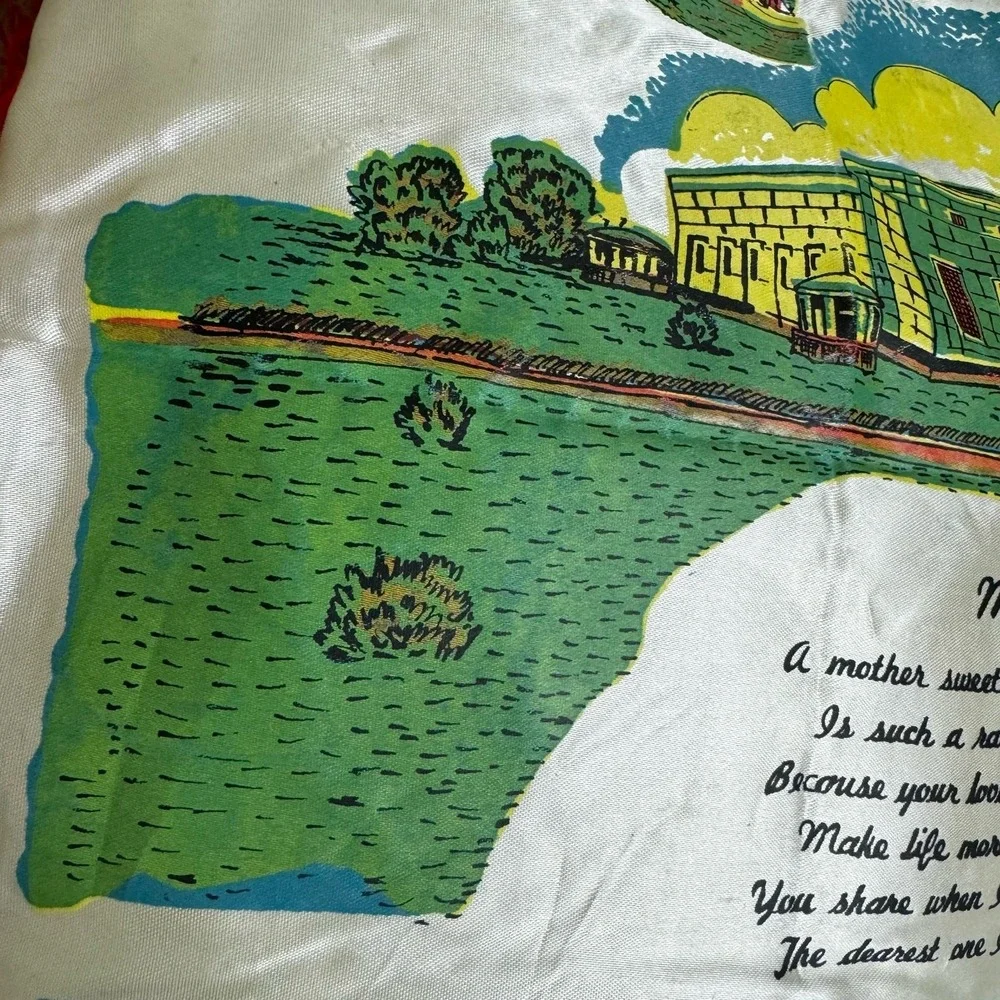World War II WW2 Fort‎ Knox Kentucky MOTHER poem Satin Souvenir Throw Pillow